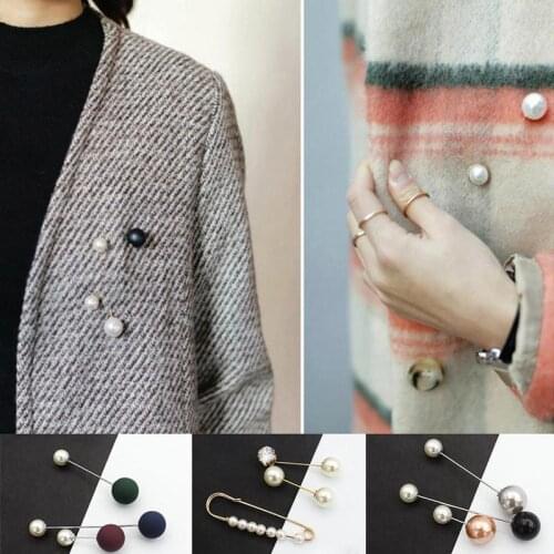 A Set Of Imitation Anti-glare Brooch A Word Pin Cardigan Collar Small Pin Buckle Sweater Coat Clothing Accessories