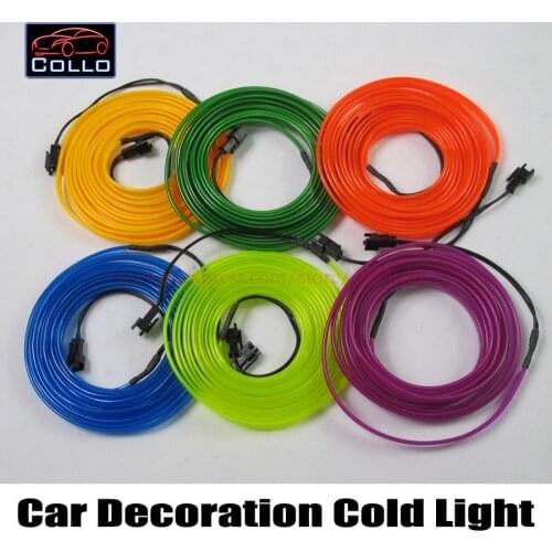 Newest Car Decoration Cold Light Atmosphere Lamp / 2 Meter EL Wire For All Cars / Car console Decorative Strip / Interior Lights