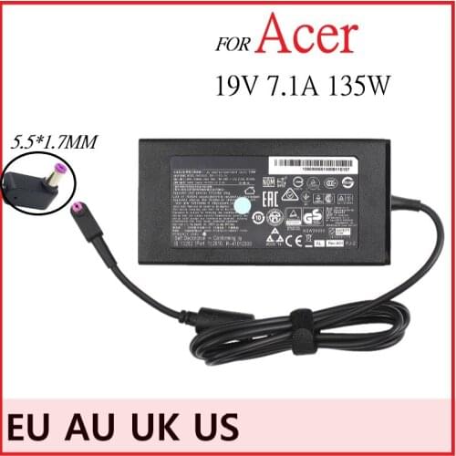 New 19V 7.1A 135W Laptop Charger for ACER NITRO 5 AN515-52 N17C1 Power Adapter PA-1131-16 5.5x1.7mm