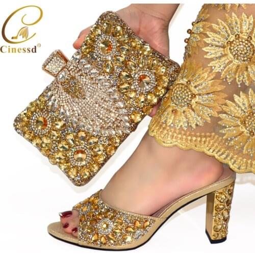 New Arrival Summer High Heeled Shoes for Women Sales In Women Matching Shoe and Bag Set Shoe and Matching Bag for Nigeria Party