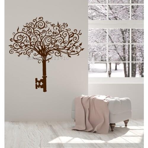 New Design Vinyl Wall Decal Abstract Tree Key Home Decor Living Room Interior Ideas Stickers Art Murals Unique Gift YY661