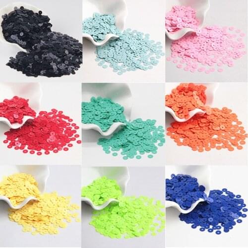 Solid Color Sequins PVC Flat Round Paillettes 6mm Sequin For Crafts Wedding Decoration DIY Handmade Accessories 750pcs(10g)