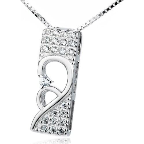 GNX0364 925 Sterling Silver Pendants Necklaces Choker Lovely Crystal CZ Pendant Fashion Charming Jewelry Necklace For Women
