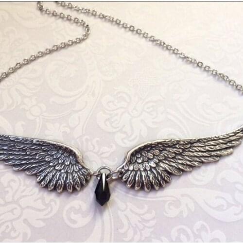 Angel Wing Necklace Crystal, Angel Wing Pendant, Guardian Angel Charm, Necklace, Luxury Jewelry
