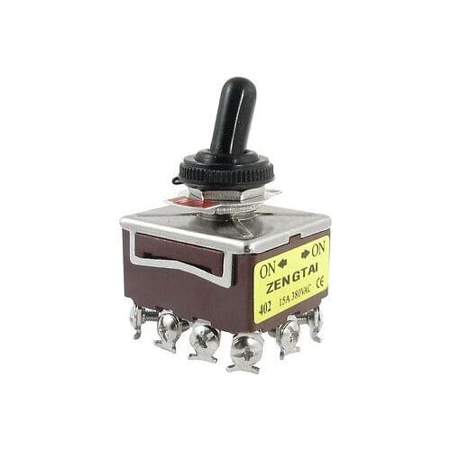 AC 380V 15A on/on 4PDT 4P2T Toggle Switch with Waterproof Boot