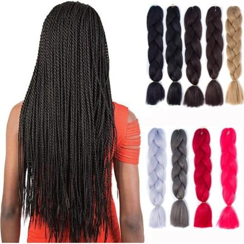 Braiding Hair One Piece Synthetic Crochet Hair Extensions Braiding Hair Crochet Box Braid Hair African Braids 24 Inch 100g