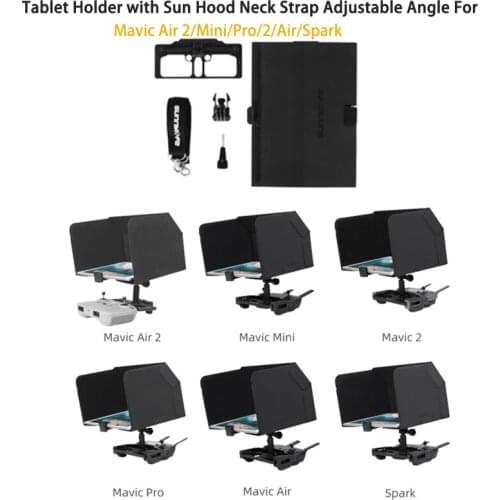 Remote Controller Tablet Holder with Sunhood NeckStrap Adjustable Angle For Mavic Air 2/Mini 2/Pro/2/Air/Spark Drone Accessories