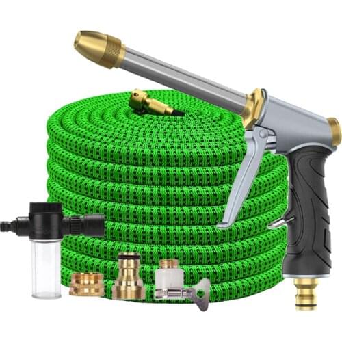 Expandable Garden Hose Shrinks Flexible Water Hose Showers Garden Brass Water Gun Sprinkler High Pressure Car Washer Jet Nozzle