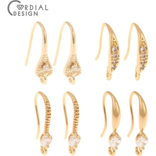 Cordial Design 100Pcs CZ Earrings Hooks/Jewelry Accessories/Hand Made/Copper/Jewelry Findings & Components/DIY Earrings Making