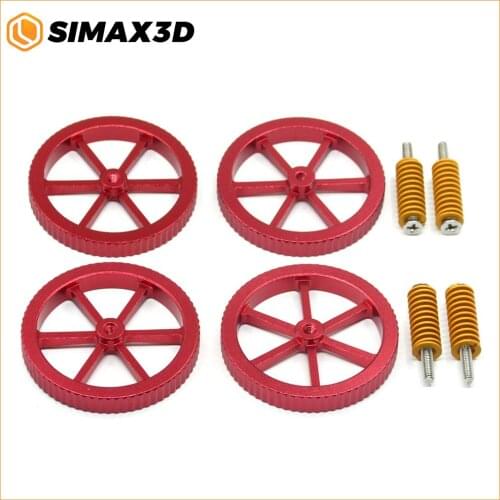 SIMAX3D 4PCS Aluminum Hand Twist Leveling Nut + 4PCS Hot Bed Spring + 4PCS M4x35mm Screws for Creality CR-10 Ender 3 3D Printer