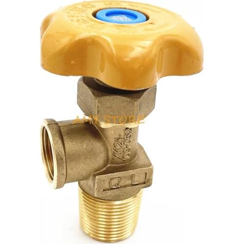 Home Replacement Liquefied Petroleum Gas LPG Bottle Valve Brass Tone Yellow YSF-1 Thread ID 20mm OD 26mm