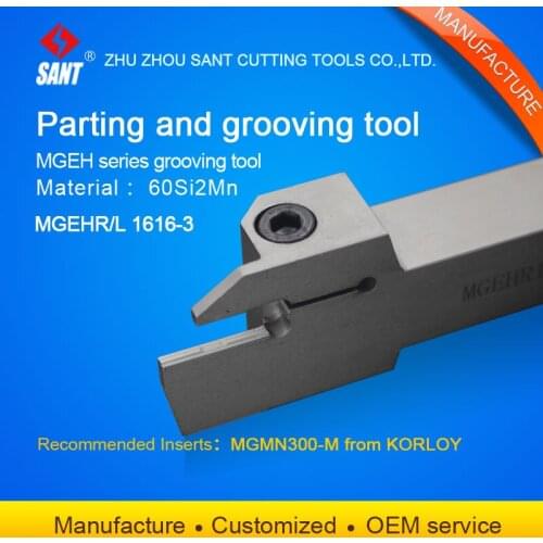 CNC lathe parting and grooving tool holder cut off tools MGEHL1616-3/MGEHR1616-3 with slotting inserts MGMN300-M from Zhuzhou