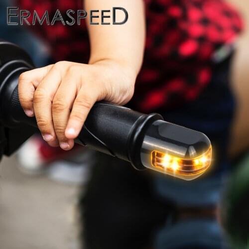 Universal LED Handlebar End Turn Signal Light 22MM Handle Bar End Grip Plug Lamp Blinker For Motorcycle Dirt Bike Scooter E-bike