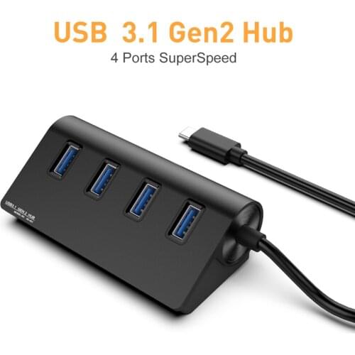 USB 3.1 Gen 2 Type C HUB Adapter 4 Ports Male to Female USB C to USB A Multi Splitter for Laptop Desktop Dock Station Computer