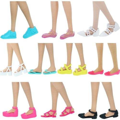 High Quality Flat Doll Shoe Mixed Style Cute Sandals Platform Shoes Dress Up Clothes Accessories for Barbie Doll Baby DIY Toy