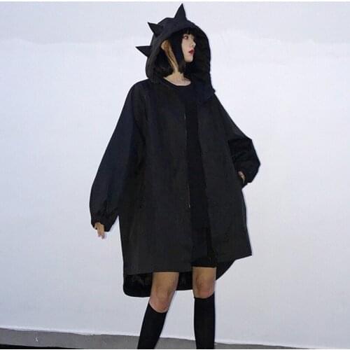 Women Autumn New Thick Warm Hooded Basic Coats Jacket Casual Long Wide-waisted Heavy Coats for Women Black 2020 NEW Windbreaker