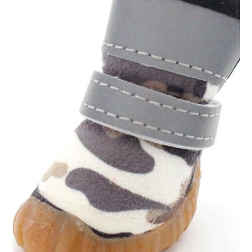 Pet Small Dog Winter Cotton Snow Shoes Teddy Bichon Soft Camouflage Printed Warm Thick Socks Puppy Boot Pet Shoes