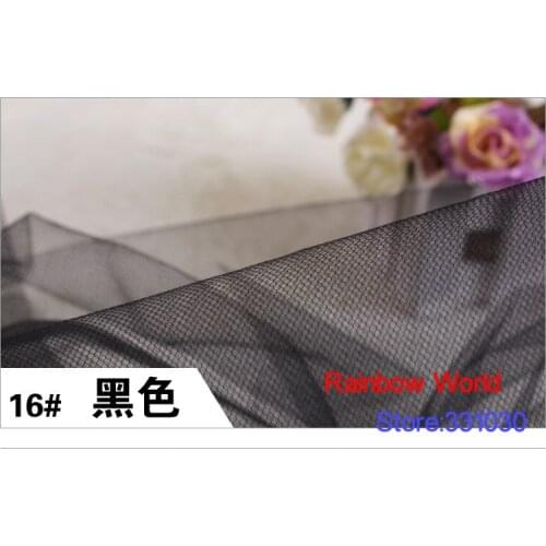 16# black medium hardness mesh cloth fabric for patchwork DIY wedding sewing dress headwear polyester(5 meters)