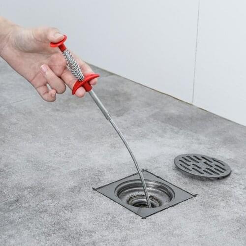 33 Inch Drain Snake Spring Tube Unblock Tool Bathroom Sewer Dredge Anti Clogging Tool Kitchen Sink Cleaning Hook Plumbing Agent