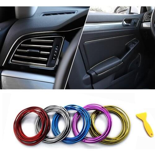 5M Car Seal Styling Interior Stickers Decoration Strips Mouldings Trim Dashboard Door Edge Universal for Car Accessories