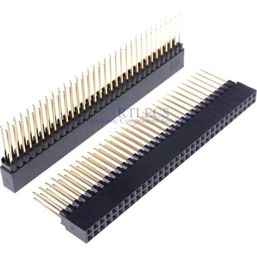 500pcs 2.54 mm 2x32 P 64 Pin Female Pin Header Square Pins 12.2mm Length for industrial controlling computer mainboard connector