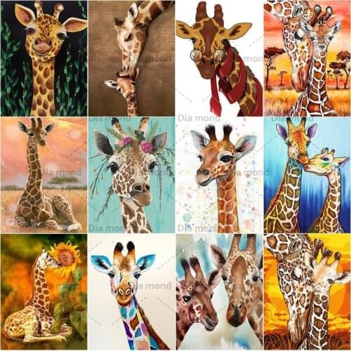 5D Diamond Painting Giraffe Cross Stitch Rhinestones Diamond Embroidery Animal Wall Art Needlework Handicrafts Home Decor