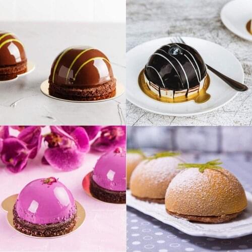 6 Holes Silicone Mold For Chocolate, Cake, Jelly, Pudding, Handmade Soap, Round Shape BPA Free Cupcake Baking Pan, BPA Free Baki