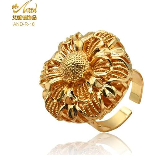 Resizable Ring African French Girls Of The Rings Jewellery For Women 24K Gold Wedding Jewelry Gifts Bridal Ring Adjustable Size
