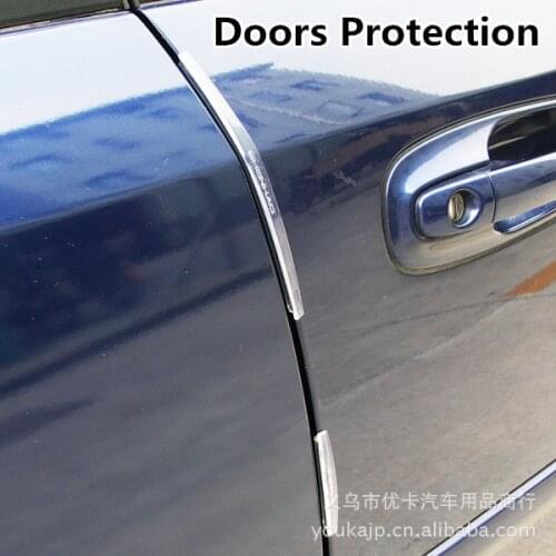 Car Stickers Doors Protector Protection Crash Bar Protective Strip Edge Corner Protection ABS Rubber Soft 8 PCS/Set D10