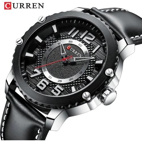 CURREN Men Watches Fashion Casual Leather Strap Quartz Wristwatch Top Luxury Brand Waterproof Military Clock Relogio Masculino