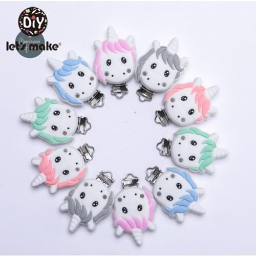 Lets Make Baby Teether Silicone Beads Unicorn Cartoon Shape Silicone Beads For Pacifier Chain Teether Chwe Toy Jewelry Accesory