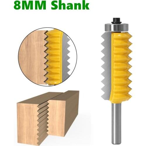 8mm Shank Raised panel"V"joint Bits Finger Joint Glue Milling Cutter for Wood Tenon Woodwork Cone Tenon Milling Tenoning Machine