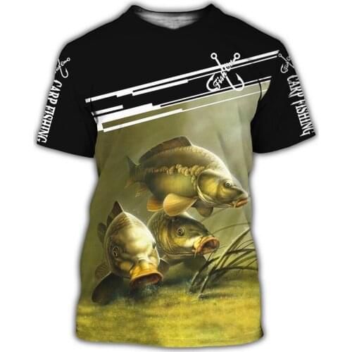 Beautiful Carp Fishing 3D All Over Print men t shirt Harajuku Fashion Short sleeve shirt summer streetwear Unisex tshirt