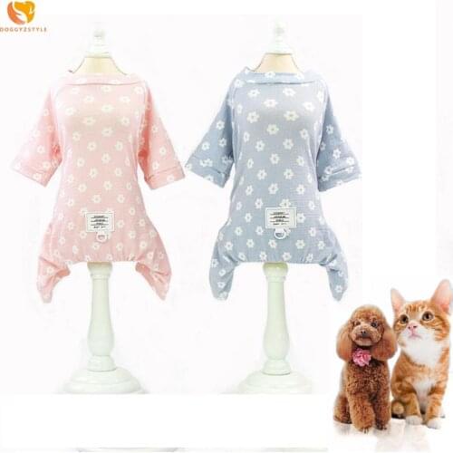 Small Daisy Dog Jumpsuit Pet Floral Pajamas Spring Summer Sleepwear Clothing Chihuahua Cotton Costume S M L XL XXL DOGGYZSTYLE