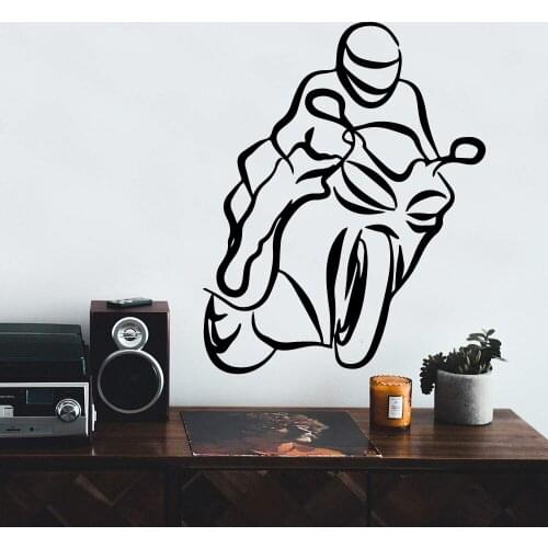Creative Motorcyclist Home Decorations Pvc Decal For Kids Room Vinyl Mural Living Room Home Decor Nordic Style Home Decoration