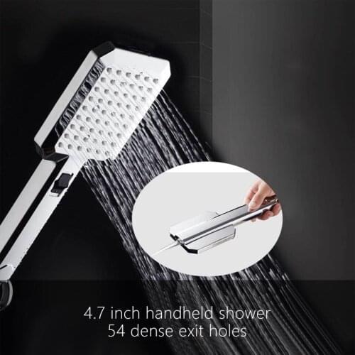 Square Rainfall Shower Head Ultrathin Pressurized Water Saving Shower Head ABS 2 Function Hand Held Shower Head Bathroom Sprayer