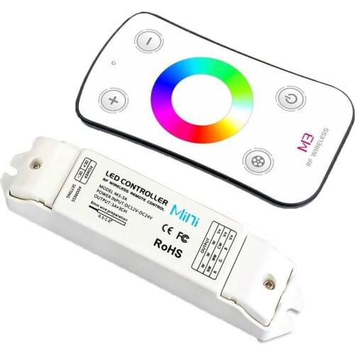 New Led RGB Controller 2.4G RF M3-3A Receiver + M3 RF Wireless Touch Remote DC12V-24V 3Ax3CH 9A for 5050 3528 RGB LED Strip use