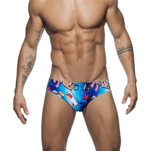 Starfish Print Men Swimwear Sexy Bikini Swimming Trunks Surffing Boxer Beach Shorts Swimsuits Quick Dry Bathing Suit Briefs