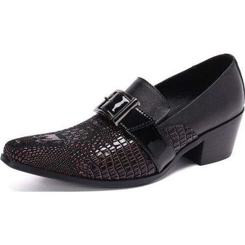 New High Heel Men Oxford Shoes Genuine Leather Men Party Shoes Increase Height Party Dress Shoes Male Dance Shoes