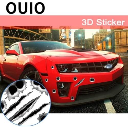 OUIO Car Sticker Cover Bullet Hole 3D Styling High Quality For Mercedes W205 W203 Volvo XC90 S60 XC60 V40 Alfa Romeo 159 156