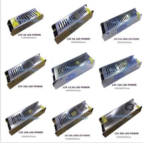NEW AC 85-265V TO DC 12V Power Supply Transformer Adapter For 5050 LED Strip Light