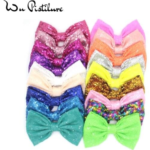 7"Super Big Messy Sequin Bows Headband,Hair Bow WITHOUT Hair Clips,Hair Band Hair Accessories 38 colors 10pcs/lot free shipping