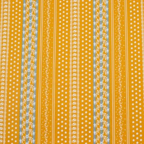Striped floral on orange reactive dyes pure cotton fabric for dress tissus au mètre telas por metro tissu vestidos sewing tela