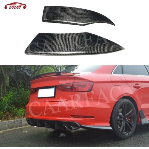 For A3 S3 Carbon Fiber / FRP Rear Bumper Lip Splitters Aprons Flaps Cupwings for Audi A3 S3 Sedan 2014 2015 2016 Car Styling