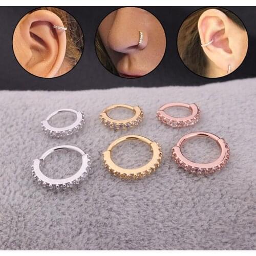 1Pc Rose Gold Little Huggies Hoop Earrings Girl Tiny Rings Cartilage Small Helix Piercing Conch Earlobe Tragus Circle Men Hoops