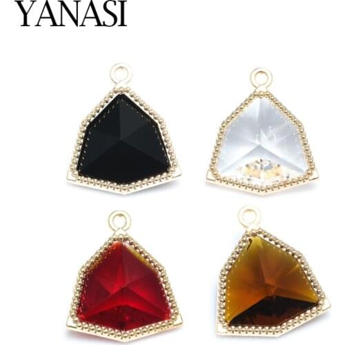 4 Pieces 19 Colors Crystal Charm Pendant Accessories For Jewellery Making DIY Fashion Women Bracelet Gift Findings