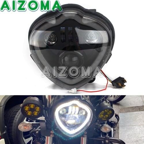 Motorcycle LED Headlight Assembly W/ DRL Daytime Running Light High/Low Beam Lamp For Kawasaki Vulcan S 650 EN650 2015-2021