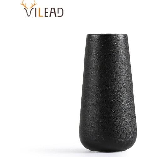 VILEAD White Black Nordic Vase Modern Ceramics Flower Pot Creative Home Interior Office Living Room Decoration Accessories