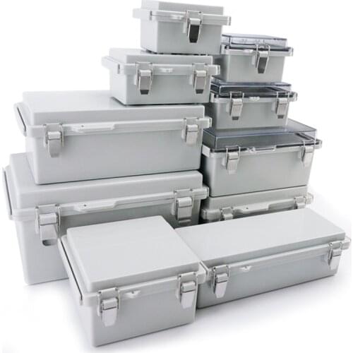 Waterproof Electrical Junction Box With Hasp Outdoor Sealed Switch Power Plastic Enclosure Case Electrical Distribution boxes