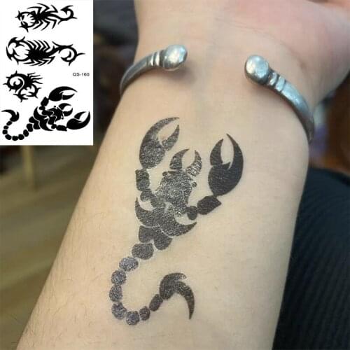 Waterproof Temporary Tattoo Stickers Scorpion Bug fake Tatto Geometric animal Flash Tatoo Hand Back Foot for Girl Women Men